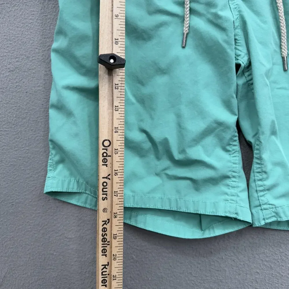 Faherty Shorts Mens 32 Green Drawstring Recycled Swim Trunks Quick Dry Beachwear